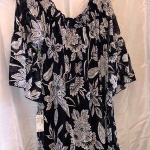 Westport Navy and White Kimono Sleeve Midi Dress